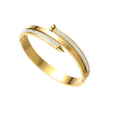 18KG classic diamond nail design stainless steel bangle