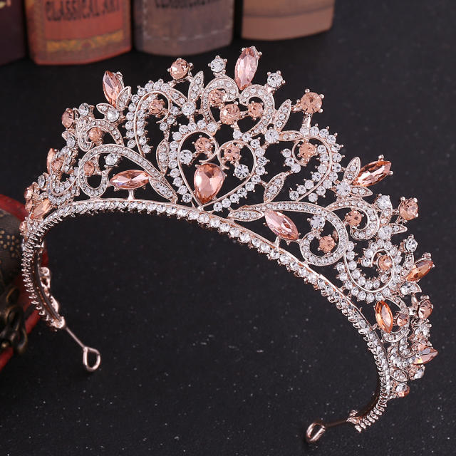 Baroque Crown Alloy Rhinestone Jewelry Bridal Crown International Station Hot Selling Bridal Headwear
