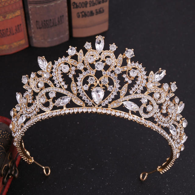 Baroque Crown Alloy Rhinestone Jewelry Bridal Crown International Station Hot Selling Bridal Headwear