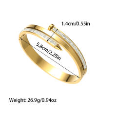 18KG classic diamond nail design stainless steel bangle