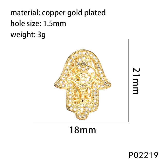 Micro Set Zircon Bracelet Necklace Pendant Full Set Diamond Palm Child Heart Shape Animal Fruit Letter Watch Strap Accessories