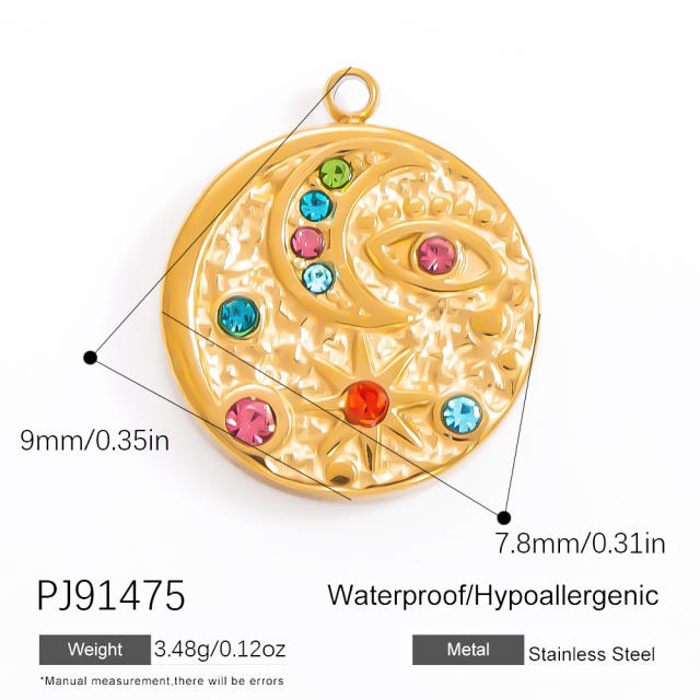 DIY accessory stainless steel heart block multi element pendant for necklace bracelet