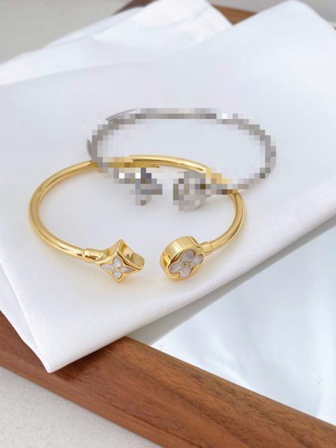 Classic colorful clover gold plated copper cuff bangle for women