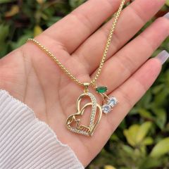 Multi-style MAMA Copper Plated 18K Gold Full Diamond Cherry Flower necklace mother's day necklace