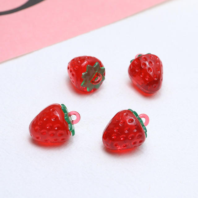 Small fresh sweet fruit strawberry cherry resin pendant diy Handmade Jewelry 1pcs price