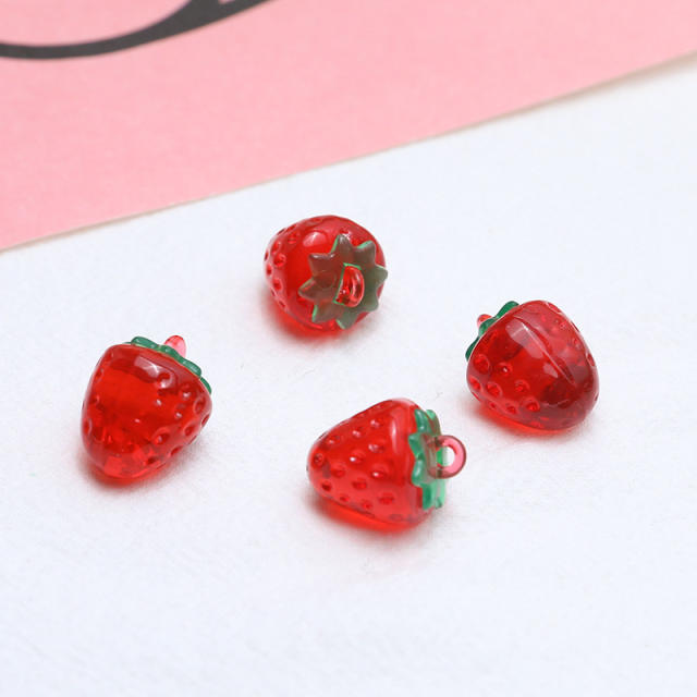 Small fresh sweet fruit strawberry cherry resin pendant diy Handmade Jewelry 1pcs price