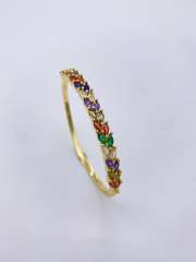 18KG rainbow cubic zircon gold plated copper women bangle