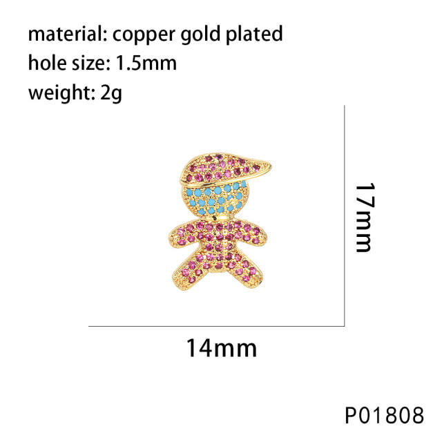Micro Set Zircon Bracelet Necklace Pendant Full Set Diamond Palm Child Heart Shape Animal Fruit Letter Watch Strap Accessories