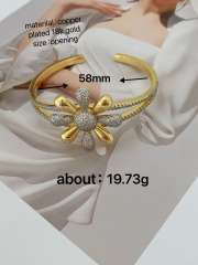 Chunky mix color diamond daisy flower gold plated copper necklace bangle set