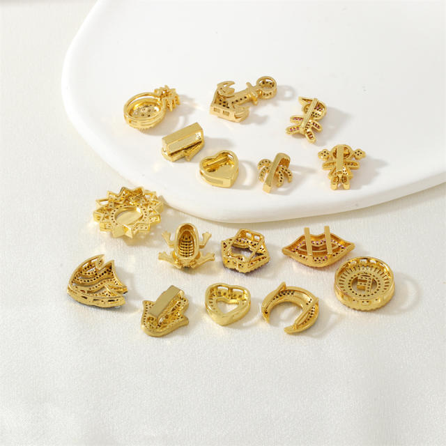 Micro Set Zircon Bracelet Necklace Pendant Full Set Diamond Palm Child Heart Shape Animal Fruit Letter Watch Strap Accessories