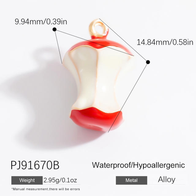 DIY accessory colorful enamel fruit stainless steel pendant for necklace bracelet