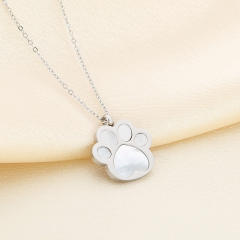 Cute Stainless Steel Cat paw Pendant Necklace dainty necklace