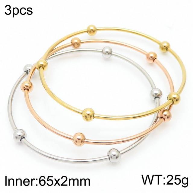 Stainless steel coil ball bracelet minimalist personality titanium steel ball bracelet diy bracelet 3pcs price
