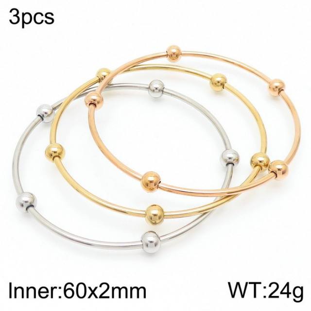Stainless steel coil ball bracelet minimalist personality titanium steel ball bracelet diy bracelet 3pcs price