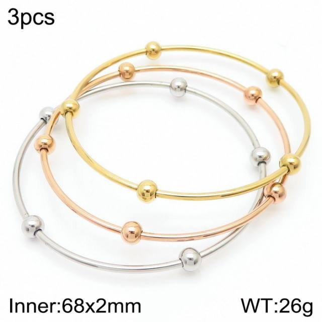 Stainless steel coil ball bracelet minimalist personality titanium steel ball bracelet diy bracelet 3pcs price