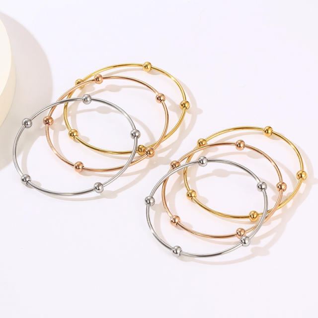 Stainless steel coil ball bracelet minimalist personality titanium steel ball bracelet diy bracelet 3pcs price