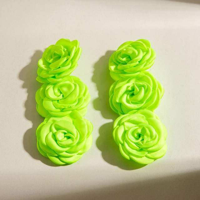 Boho colorful straw beach earrings holiday earrings flower earrings