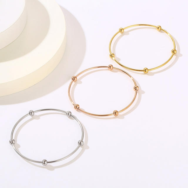 Stainless steel coil ball bracelet minimalist personality titanium steel ball bracelet diy bracelet 3pcs price
