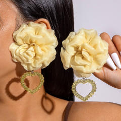 Spring summer yellow color sunflower beach holiday earrings collection