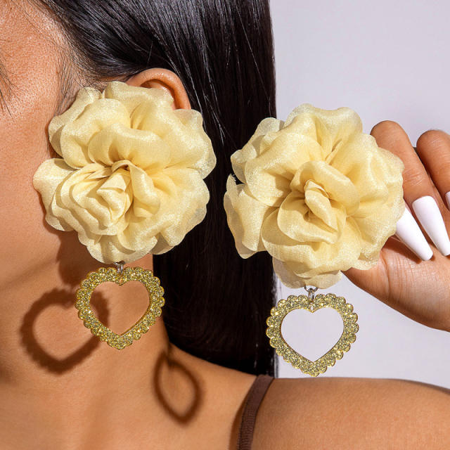 Spring summer yellow color sunflower beach holiday earrings collection