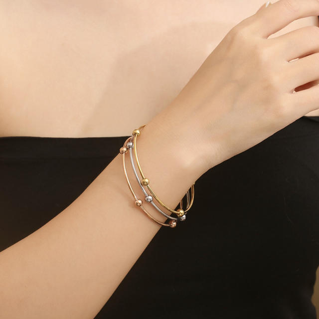 Stainless steel coil ball bracelet minimalist personality titanium steel ball bracelet diy bracelet 3pcs price