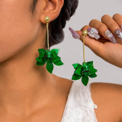 Boho colorful straw beach earrings holiday earrings flower earrings