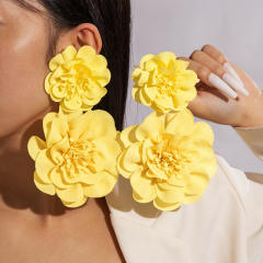 Spring summer yellow color sunflower beach holiday earrings collection