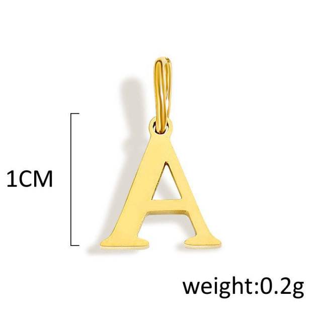 No-fading stainless steel pendant initial letter charm for necklace bracelet jewelry
