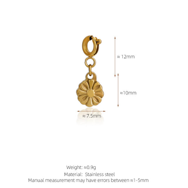 Stainless Steel Marine Life Starfish Shell Conch Love Cross DIY Pendant Single Pendant Necklace Accessories
