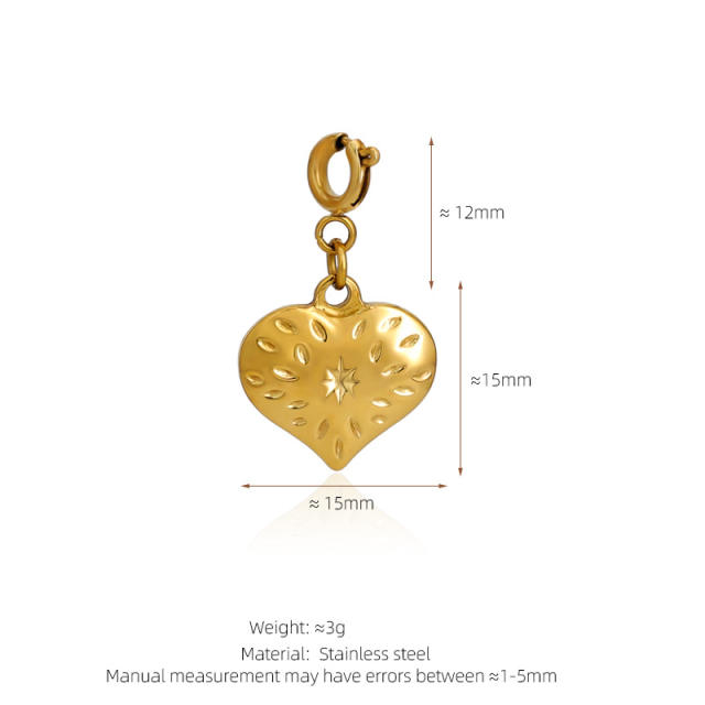 Stainless Steel Marine Life Starfish Shell Conch Love Cross DIY Pendant Single Pendant Necklace Accessories