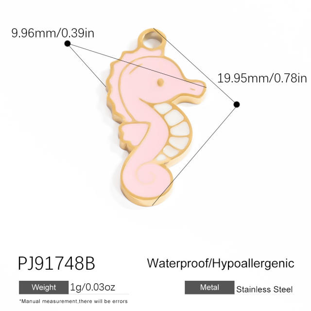 Color enamel ocean animal flower diy jewelry accessories stainless steel pendant