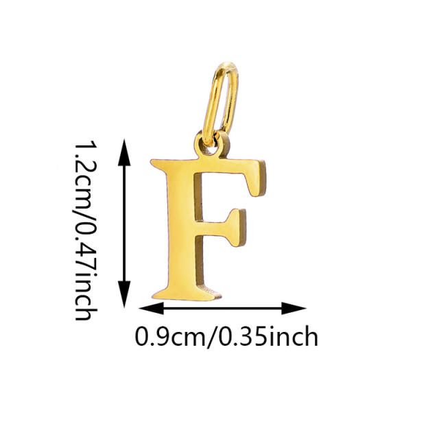 No-fading stainless steel pendant initial letter charm for necklace bracelet jewelry