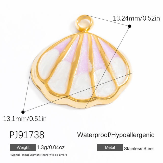 Color enamel ocean animal flower diy jewelry accessories stainless steel pendant
