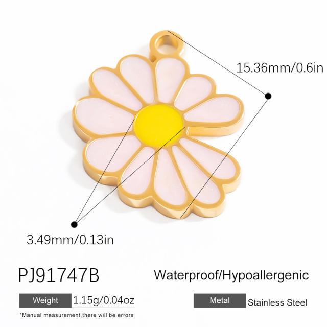 Color enamel ocean animal flower diy jewelry accessories stainless steel pendant