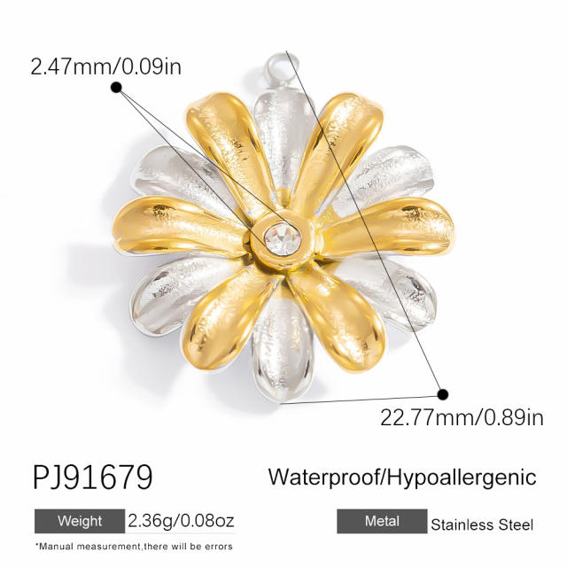 Titanium steel diy jewelry accessories mix color love heart flower pendant stainless steel pendant
