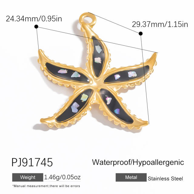 Color enamel ocean animal flower diy jewelry accessories stainless steel pendant
