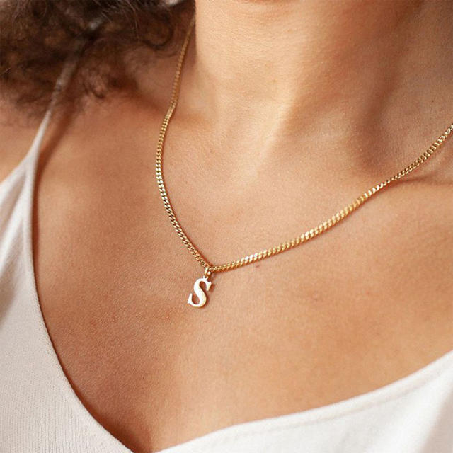 No-fading stainless steel pendant initial letter charm for necklace bracelet jewelry