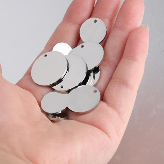 Real Mirror Stainless Steel Jewelry Accessories Diy Round Pendant Engraveable Non-fading Pendant