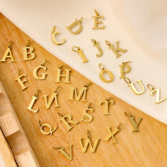 No-fading stainless steel pendant initial letter charm for necklace bracelet jewelry