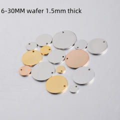Real Mirror Stainless Steel Jewelry Accessories Diy Round Pendant Engraveable Non-fading Pendant