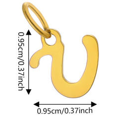 DIY jewelry stainless steel plating 14K gold 26 English letter pendant initial letter pendant