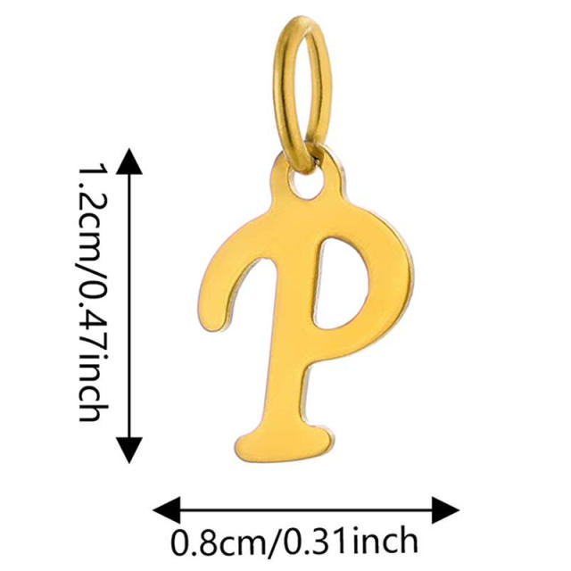 DIY jewelry stainless steel plating 14K gold 26 English letter pendant initial letter pendant