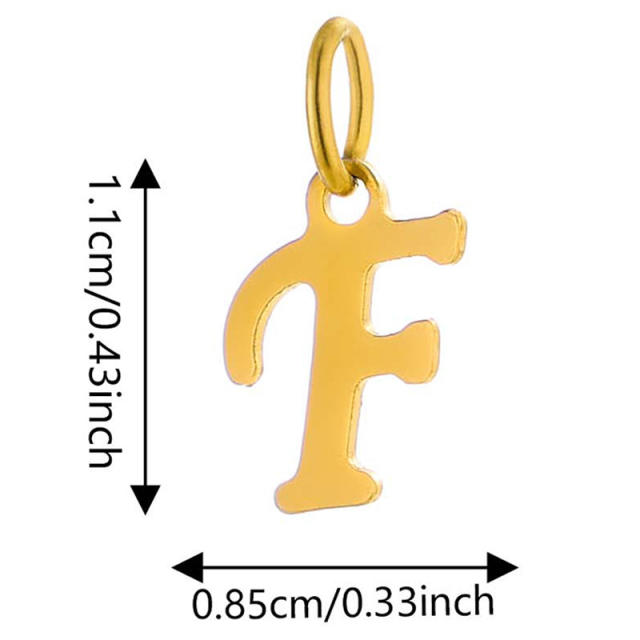 DIY jewelry stainless steel plating 14K gold 26 English letter pendant initial letter pendant
