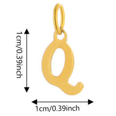 DIY jewelry stainless steel plating 14K gold 26 English letter pendant initial letter pendant