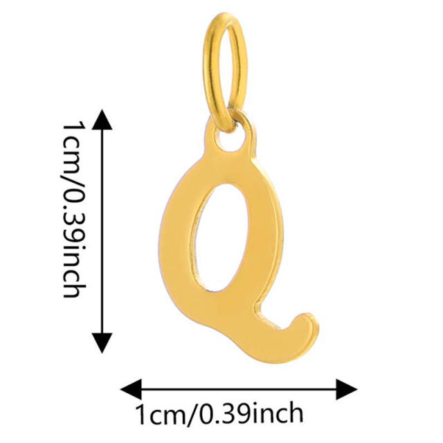 DIY jewelry stainless steel plating 14K gold 26 English letter pendant initial letter pendant