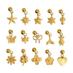 Stainless Steel Mini Flower Butterfly Five-pointed Star Love Pendant