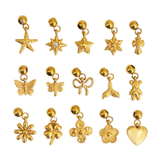 Stainless Steel Mini Flower Butterfly Five-pointed Star Love Pendant