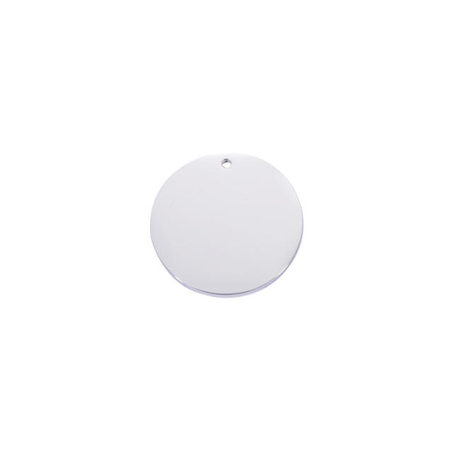 Real Mirror Stainless Steel Jewelry Accessories Diy Round Pendant Engraveable Non-fading Pendant