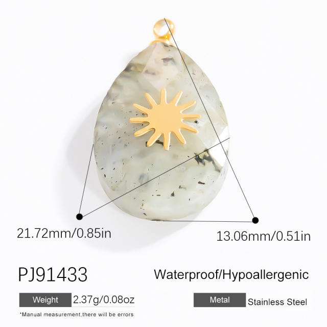 Stainless steel diy small jewelry natural stone butterfly necklace accessories