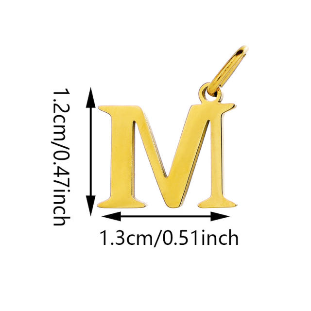 No-fading stainless steel pendant initial letter charm for necklace bracelet jewelry